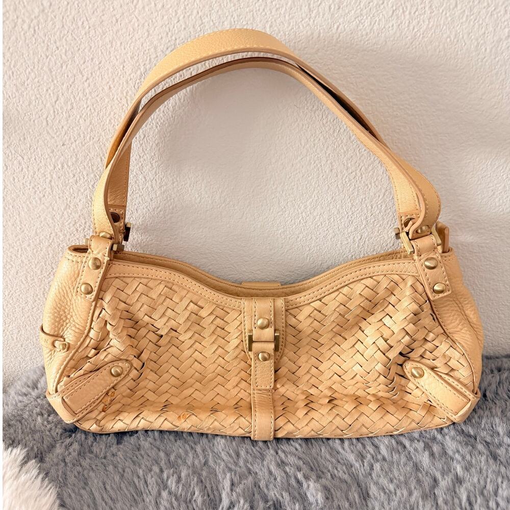 Cole Haan Vintage Y2K Villageweave SU06 Woven Leather‎ Hobo Bag Tan